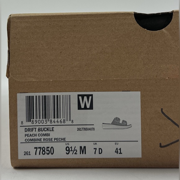 Clarks Cloudsteppers Drift Buckle Peach Canvas Womens 9.5 Wedge Sandals 26177850 - Picture 9 of 9